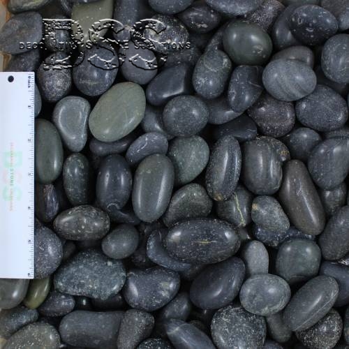Polished Black Mexican Beach Pebble - 1/2 to 1 inch