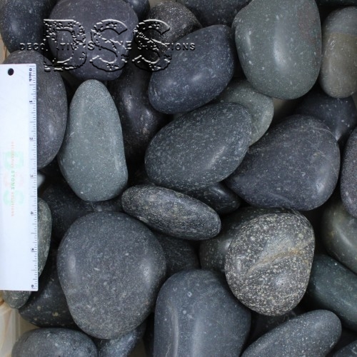 Polished Black Mexican Beach Pebble - 2 to 3 inch